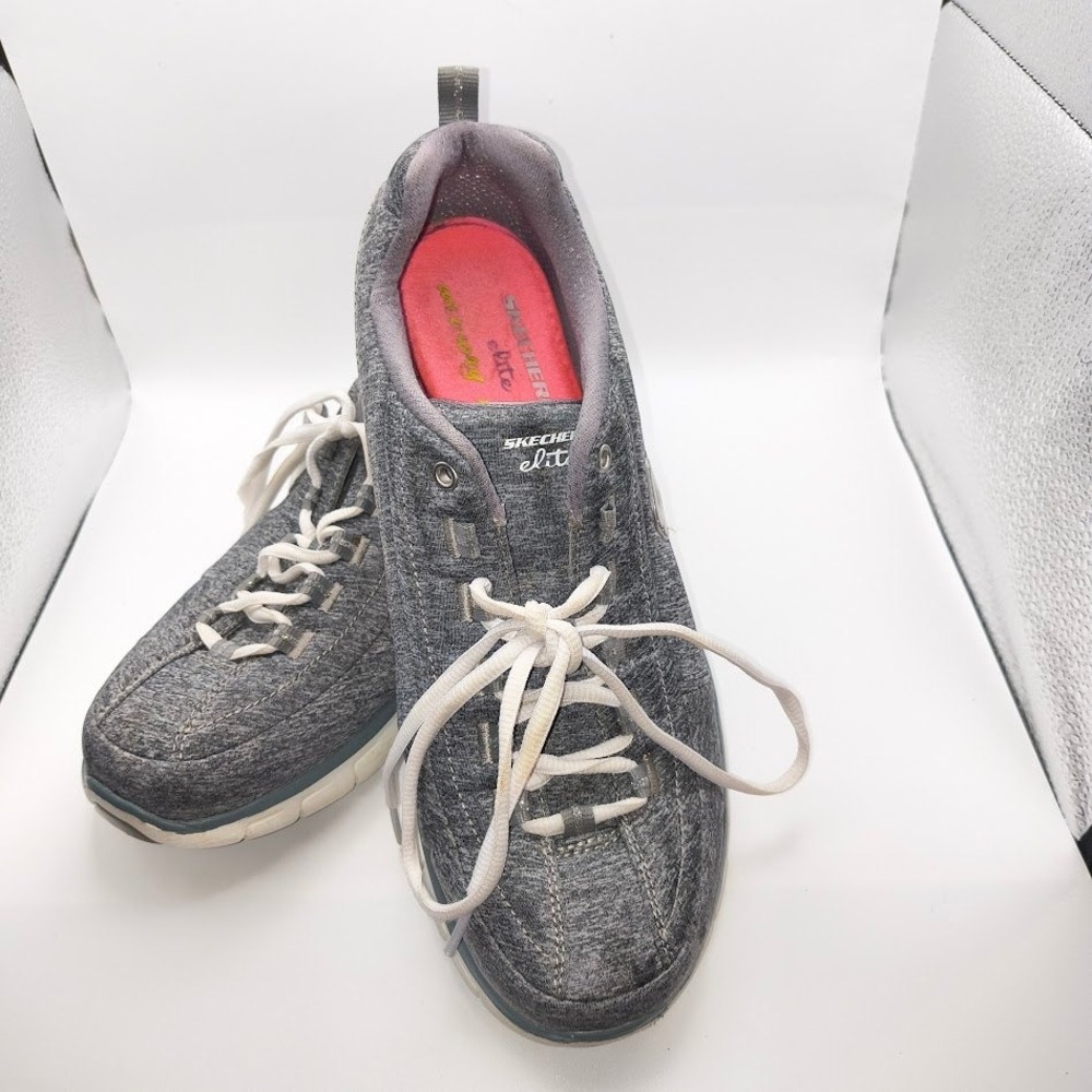 Skechers Sport‎ Elite Sneakers Womens 11 Gray Heathered Knit Memory Foam Walking